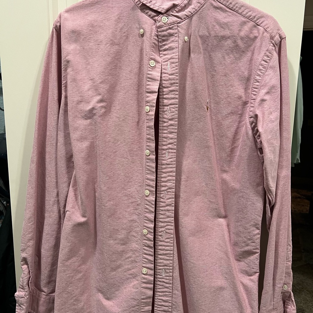 Ralph Lauren Men's Light Pink Casual Shirt, Classic Fit, Medium